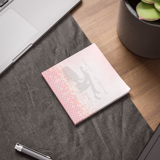 Cat Stretch Calm — Minimalist Cat Sticky Notes