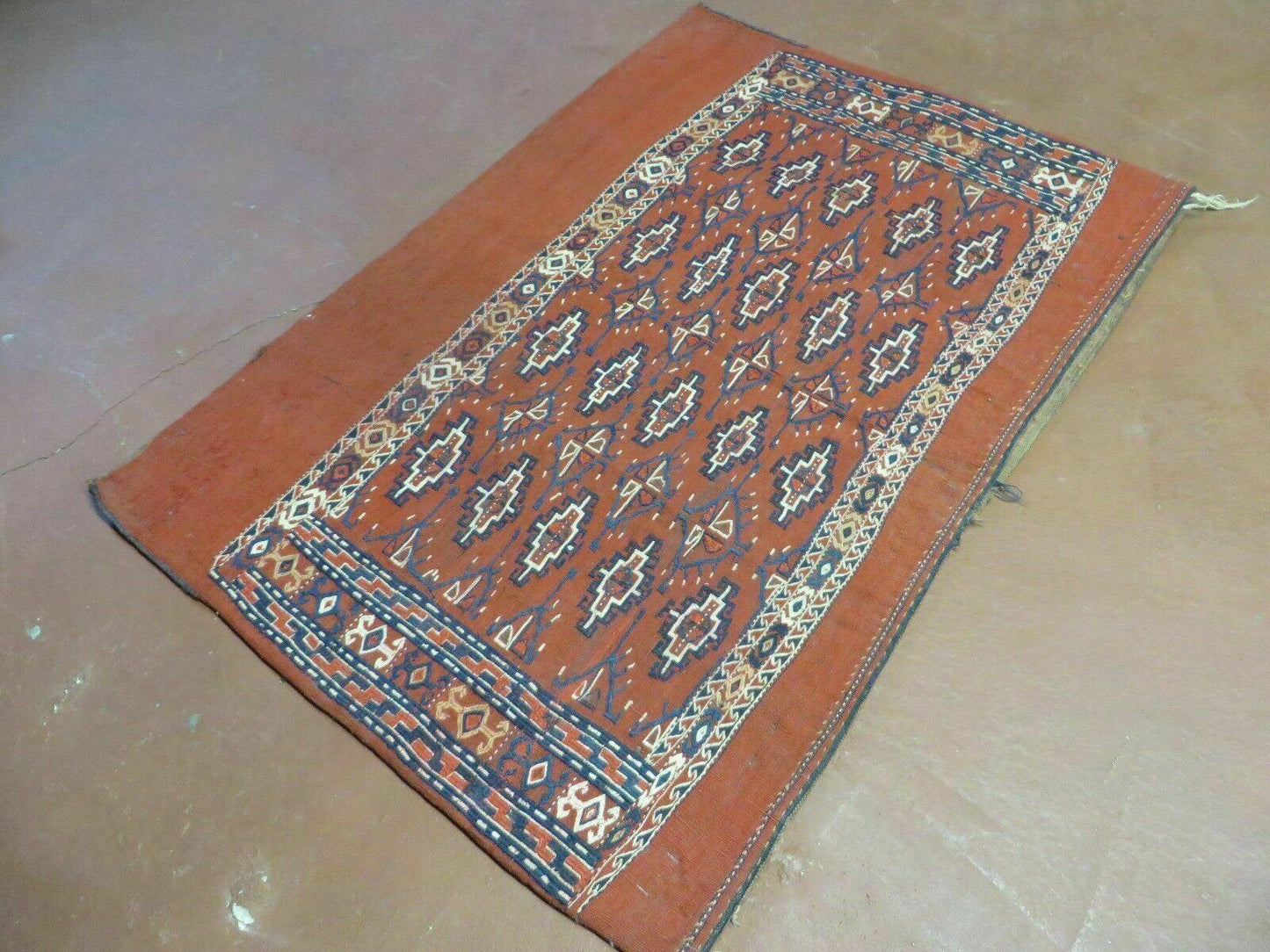 2'8" X 4' Antique Handmade Tribal Wool Rug Pillow Case Yamud Flat Weave Diamond