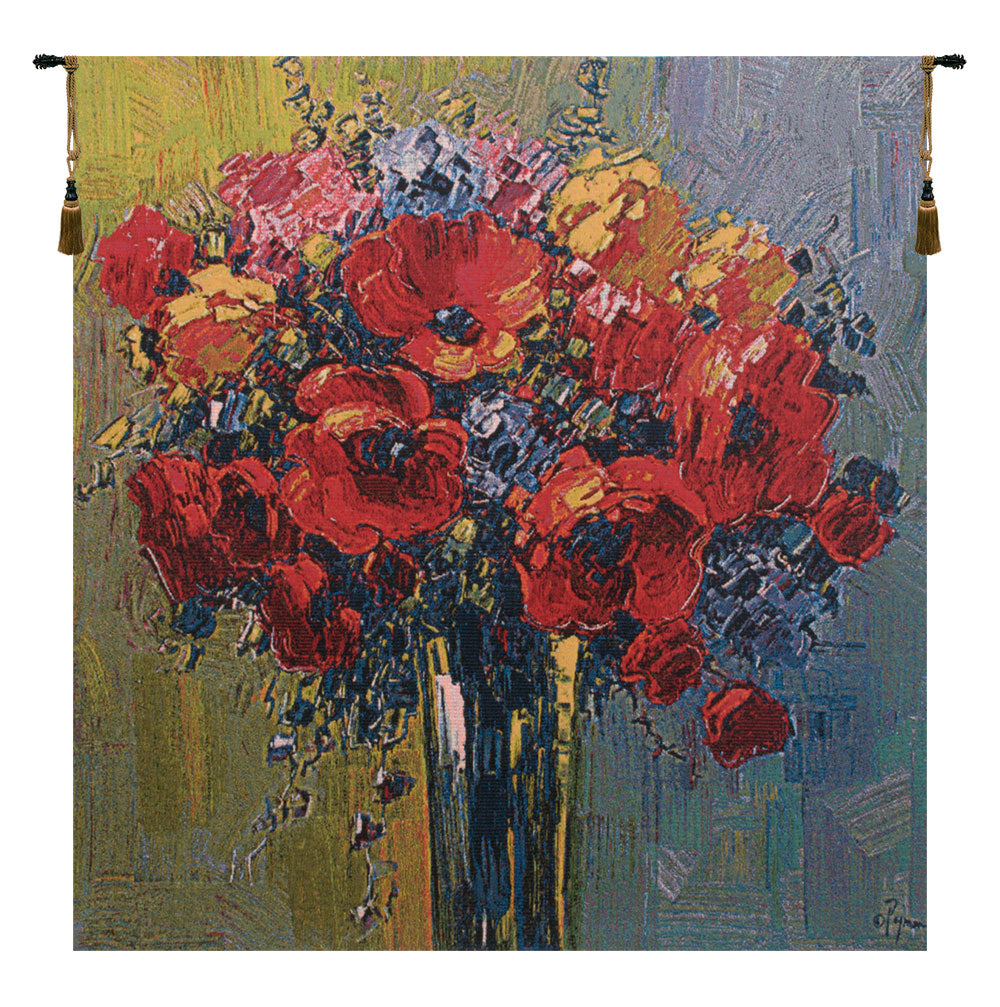 Coquilicots by Pejman Belgian Tapestry Wall Art