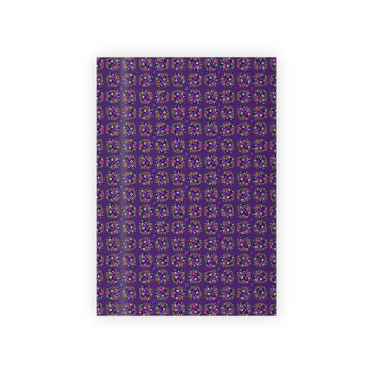 Purple Ribbon & Flowers Gift Wrap Paper Roll for Epilepsy Awareness