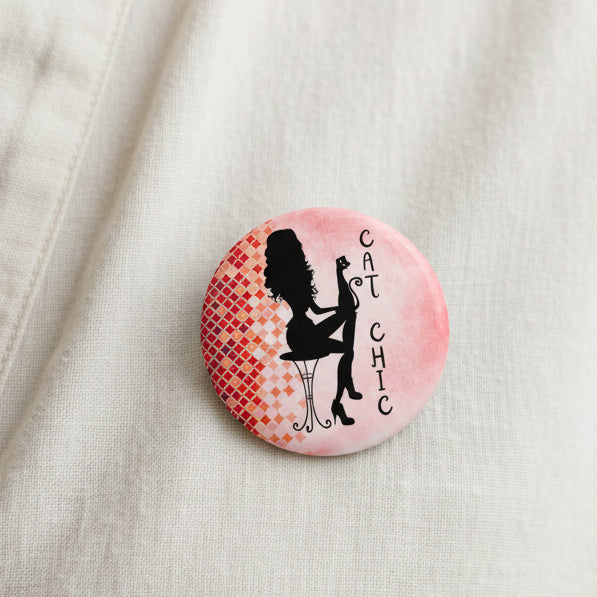 Cat Chic Pinback Button