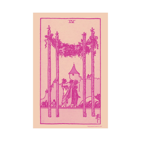 Four of Wands Tarot Card Poster by The Love Witch