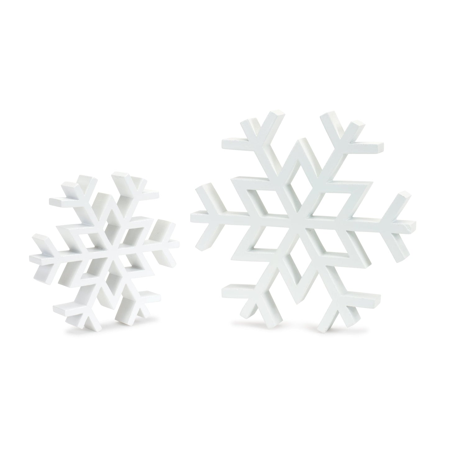 Traditional White Wood Cut Out Snowflake DŽcor (Set of 12)