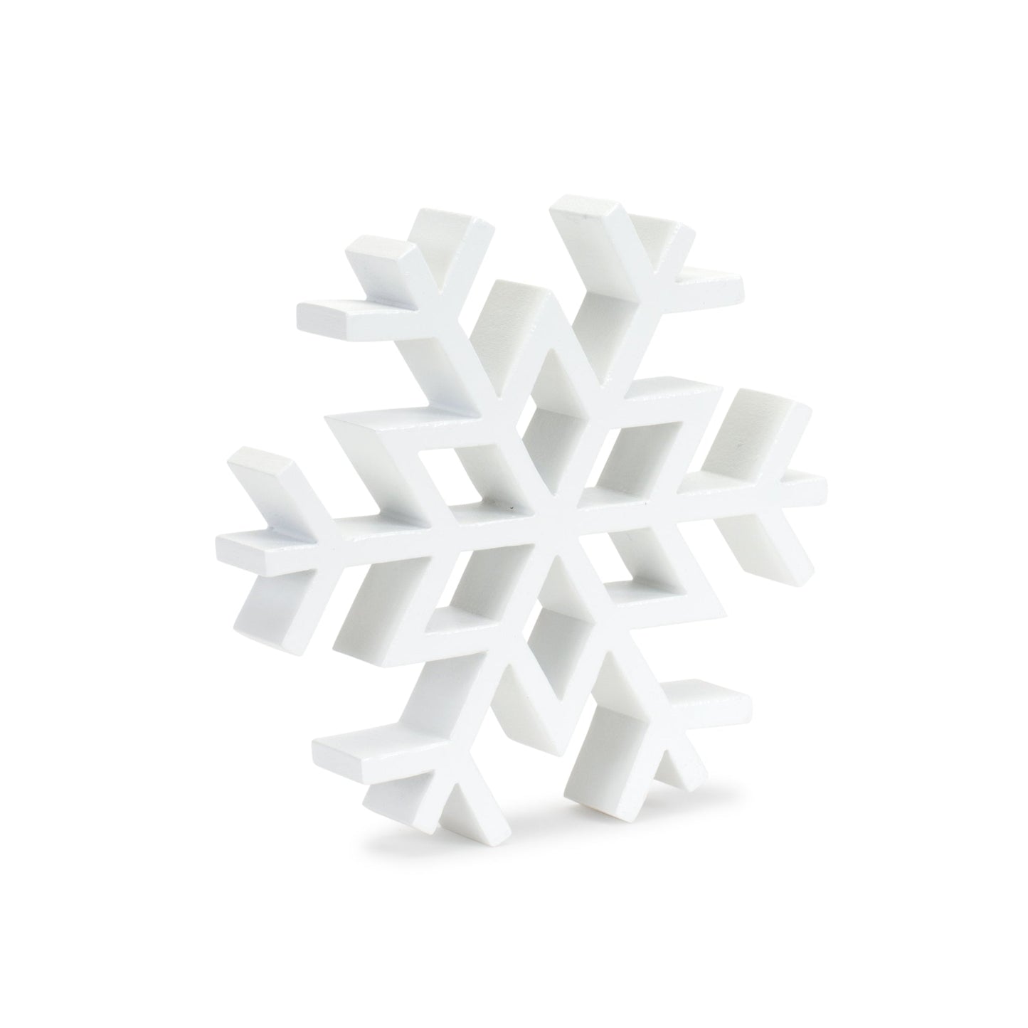 Traditional White Wood Cut Out Snowflake DŽcor (Set of 12)