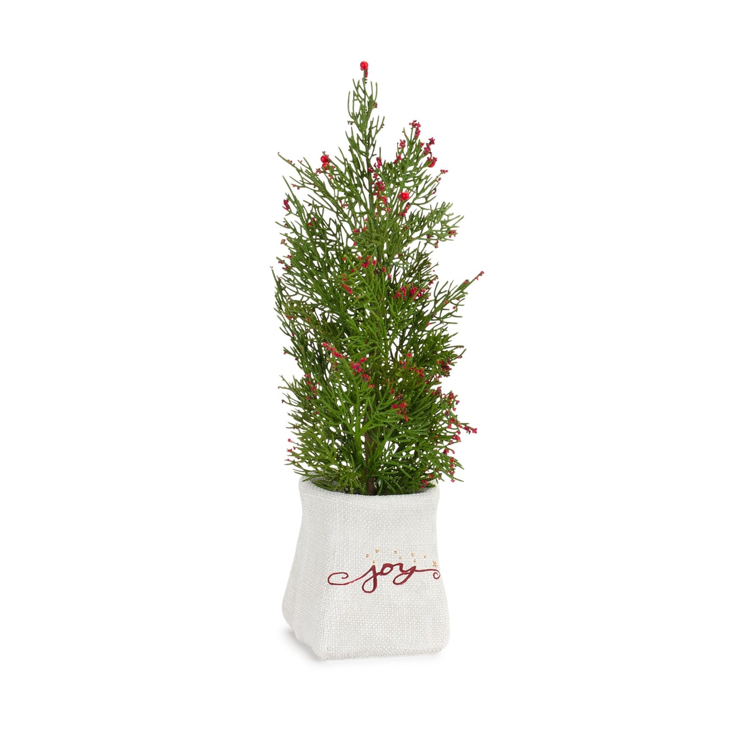 Mini Pine Tree with Berries in Ceramic Pot (Set of 2)