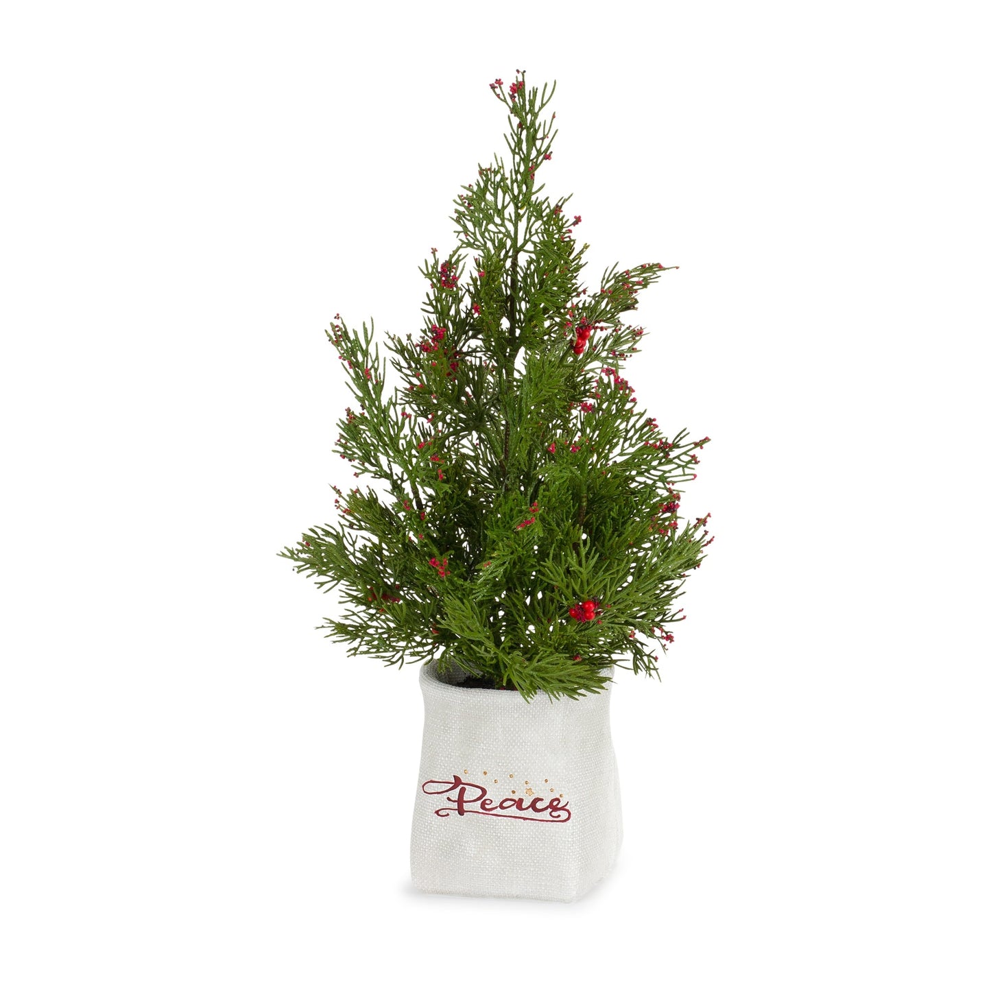 Mini Pine Tree with Berries in Ceramic Pot (Set of 2)