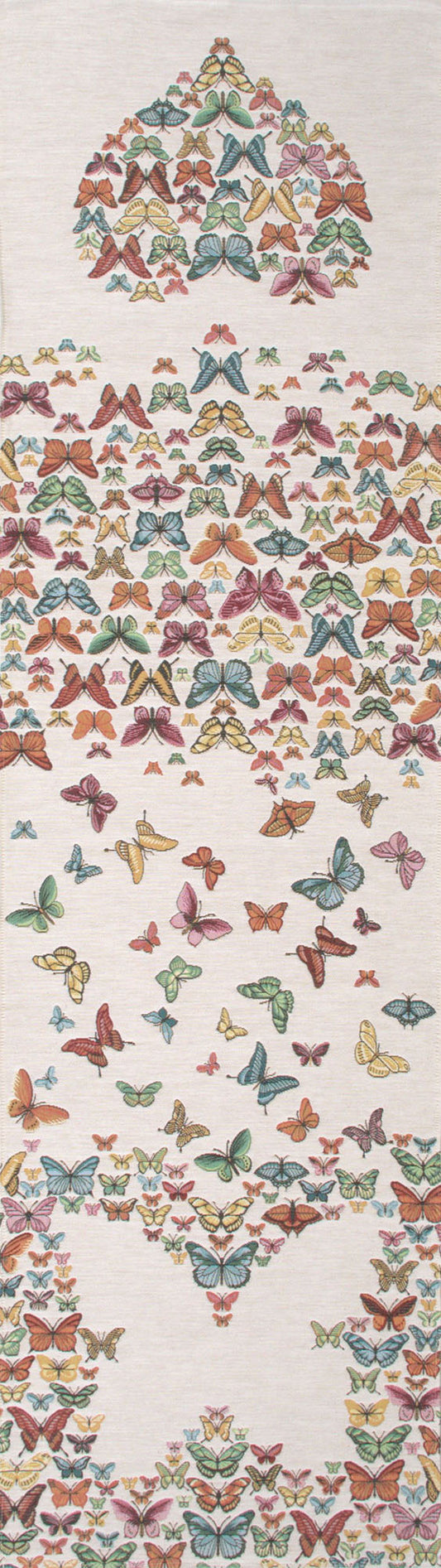 Butterflies White French Table Runner