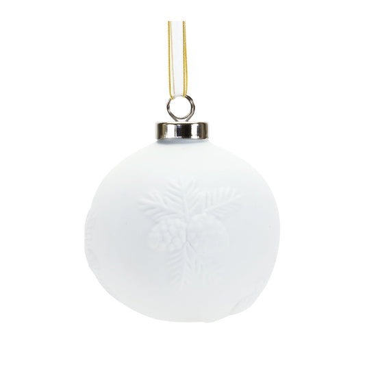 Porcelain Pine Cone Ball Ornament (Set of 6)