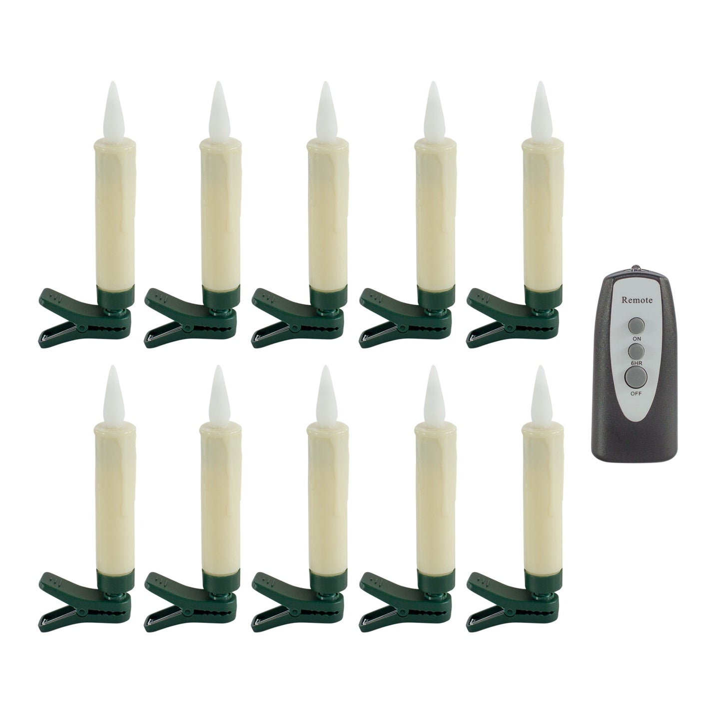 LED FIA Flame Clip-on Candle Taper or Suction Cup (Set of 10)