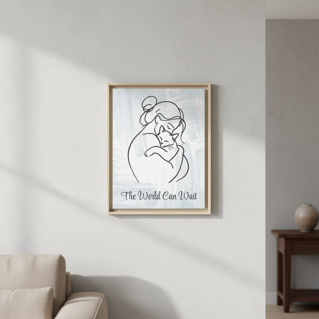 The World Can Wait Cat Canvas Print