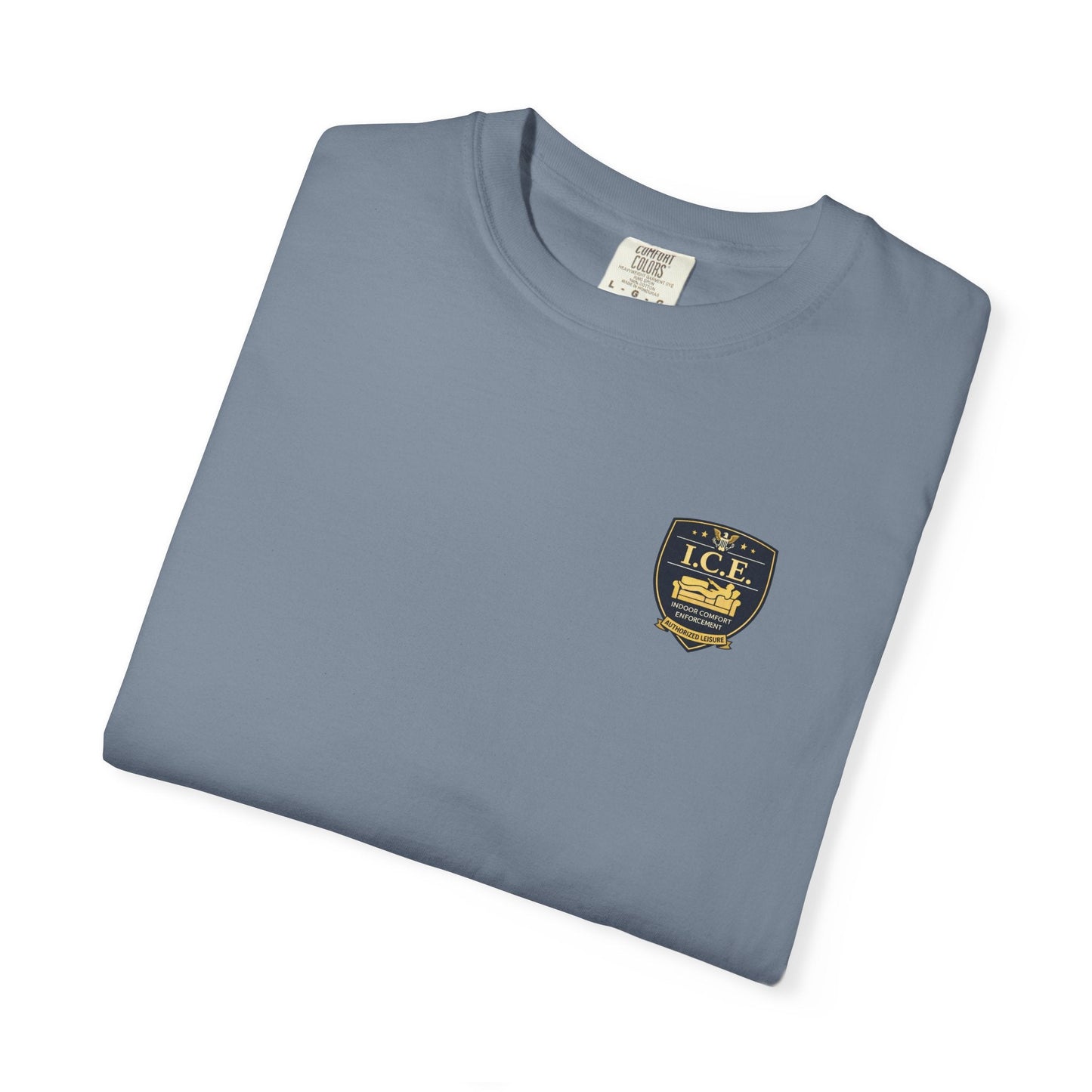 I.C.E. Badge T-Shirt | Institute of Cozy Excellence Parody Tee