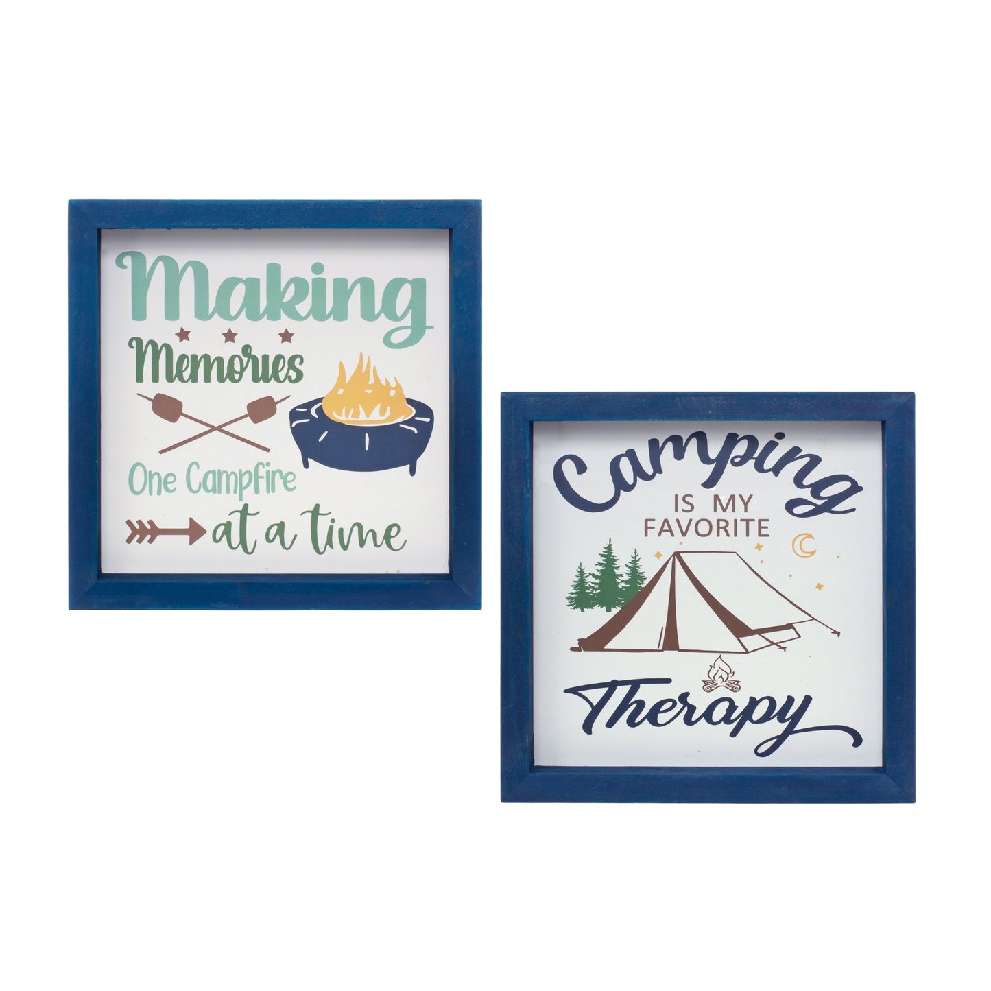 Wood Framed Camping Sentiment Sign (Set of 4)