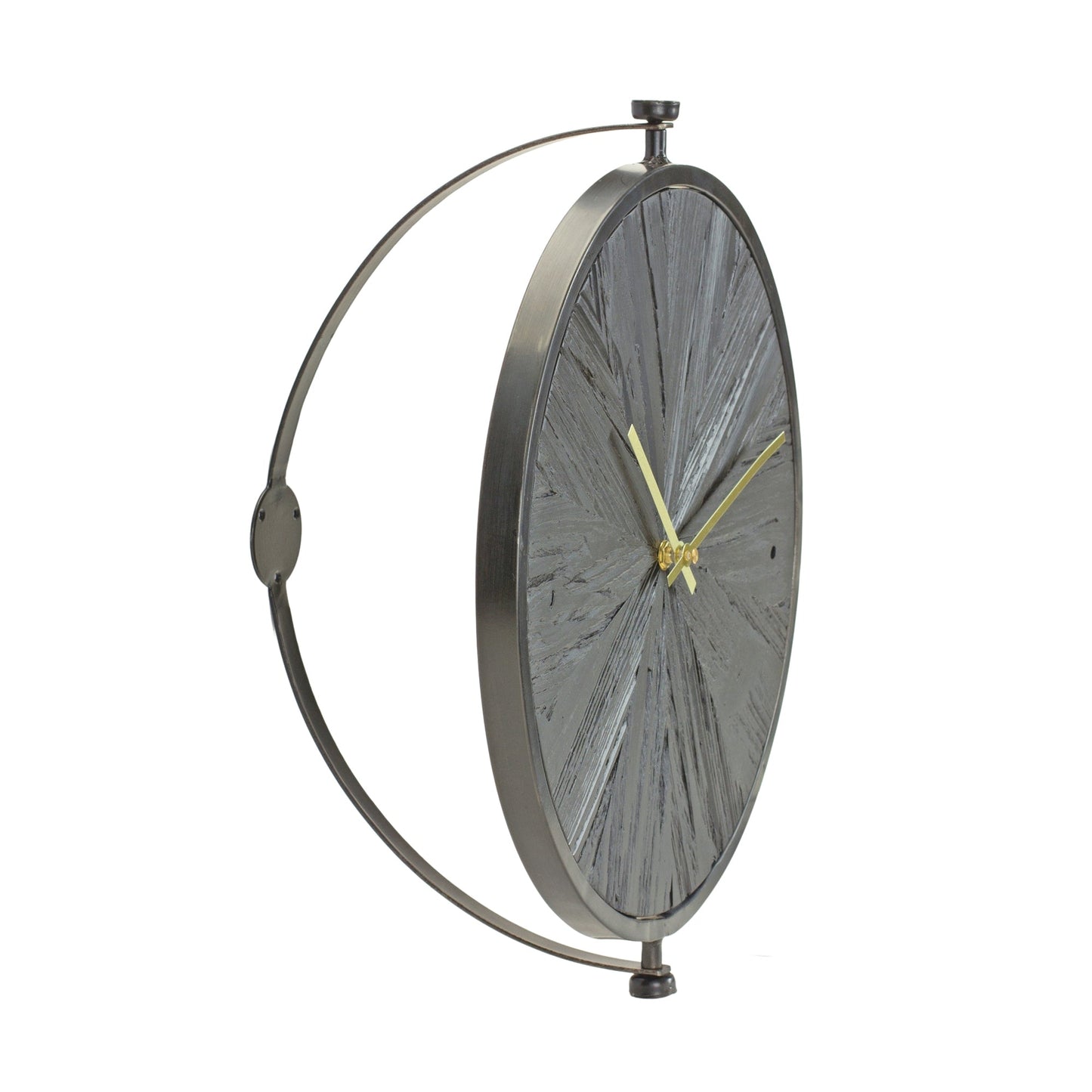 Modern Wood Wall Clock with Suspended Stand 16.25"D