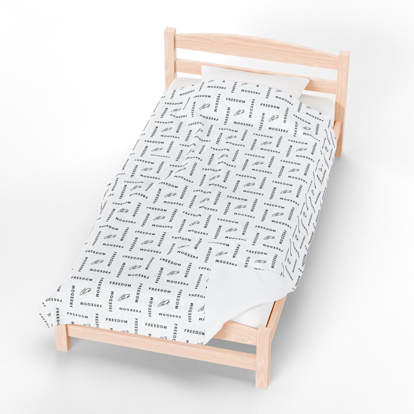 Black & White Freedom Velveteen Plush Blanket – Ultra-Soft Comfort Throw