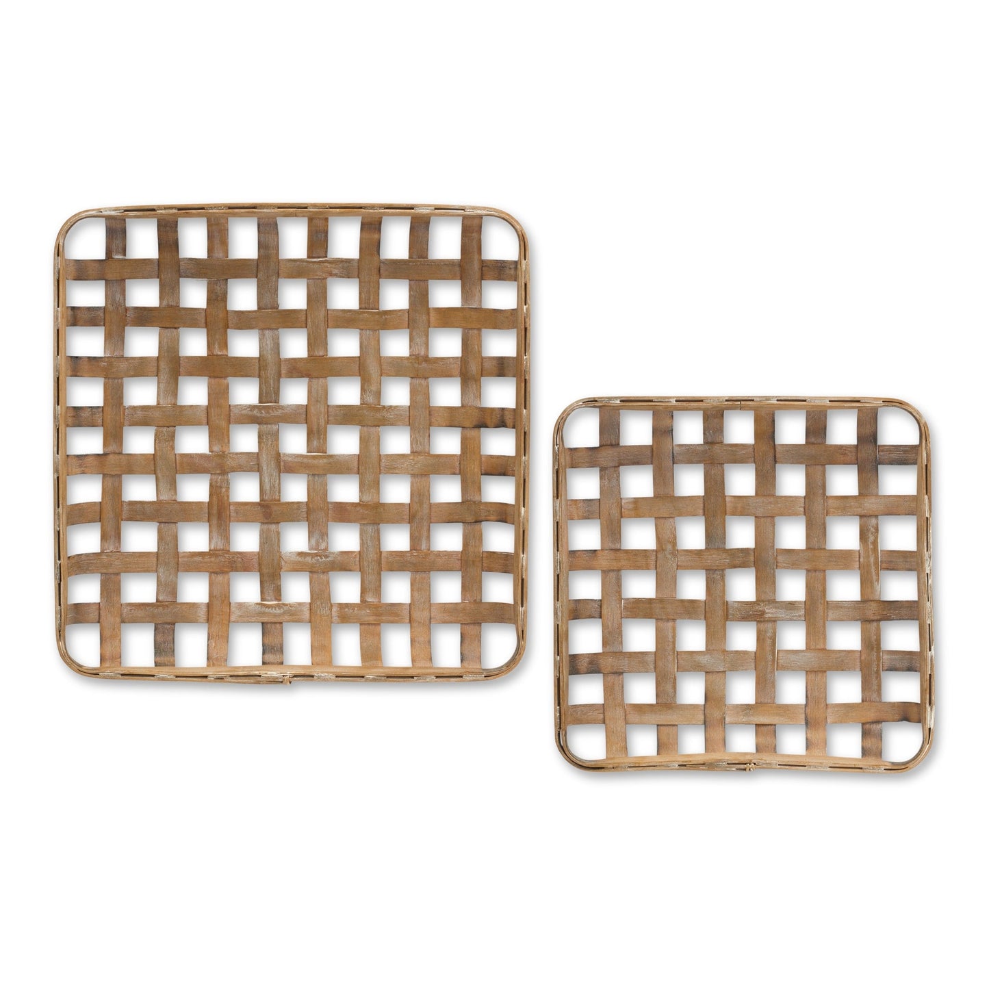 Square Bamboo Basket Tray (Set of 2)