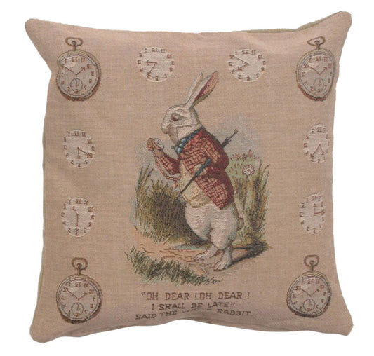 The Late Rabbit Alice In Wonderland I French Cushion