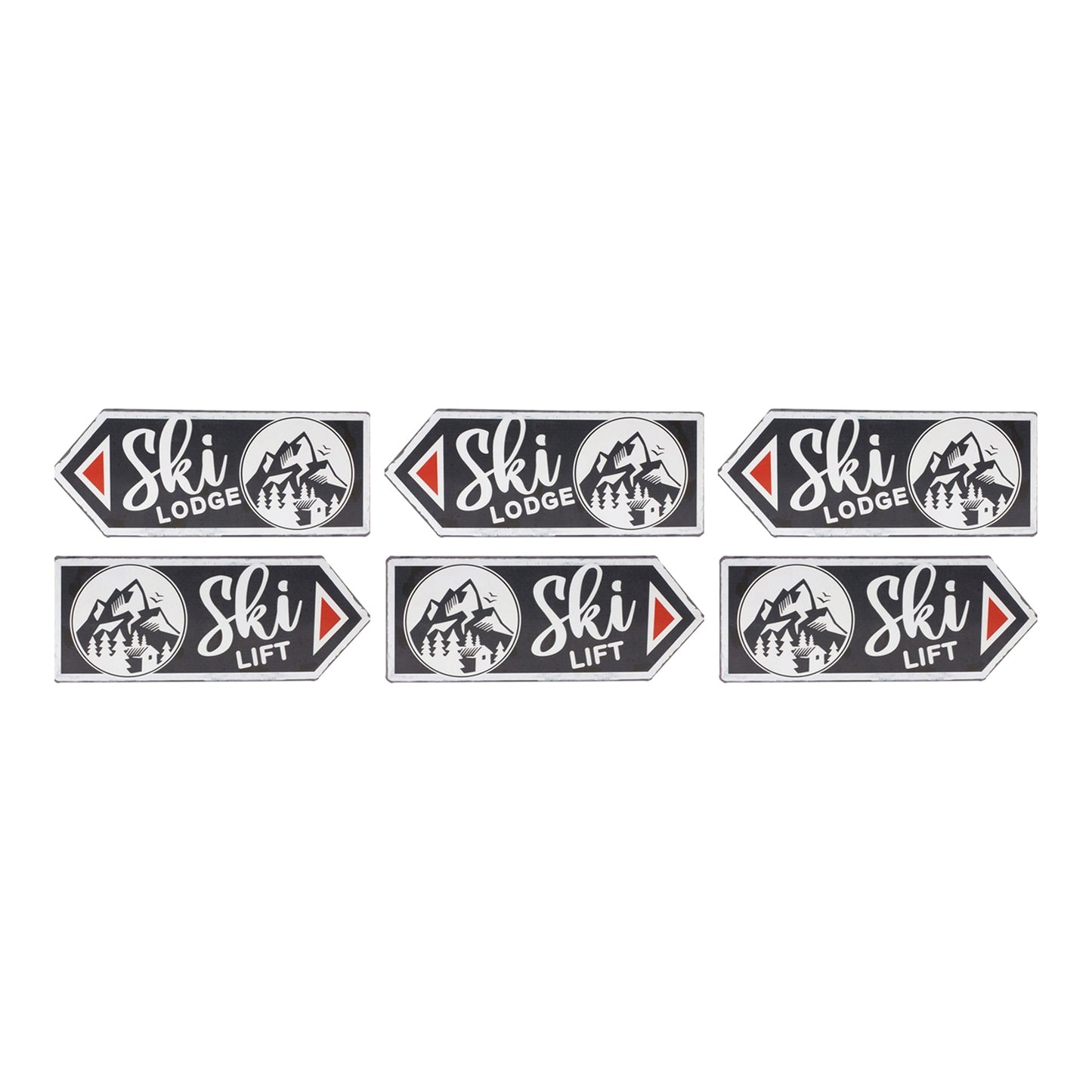 Ski Lift Lodge Sign (Set of 6)