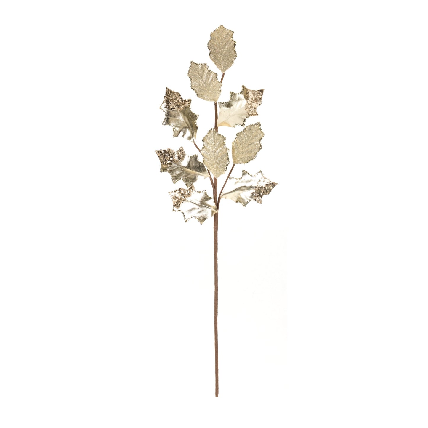 Glittered Holly Leaf Spray (Set of 6)