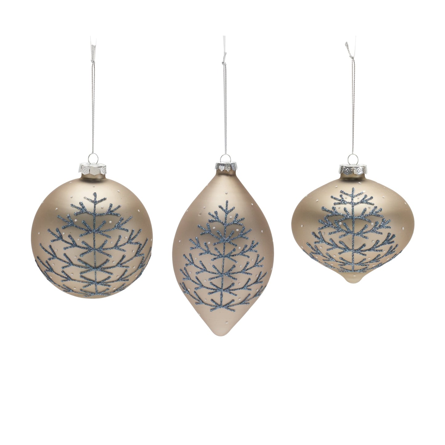 Champagne Glittered Ball Ornament (Set of 6)