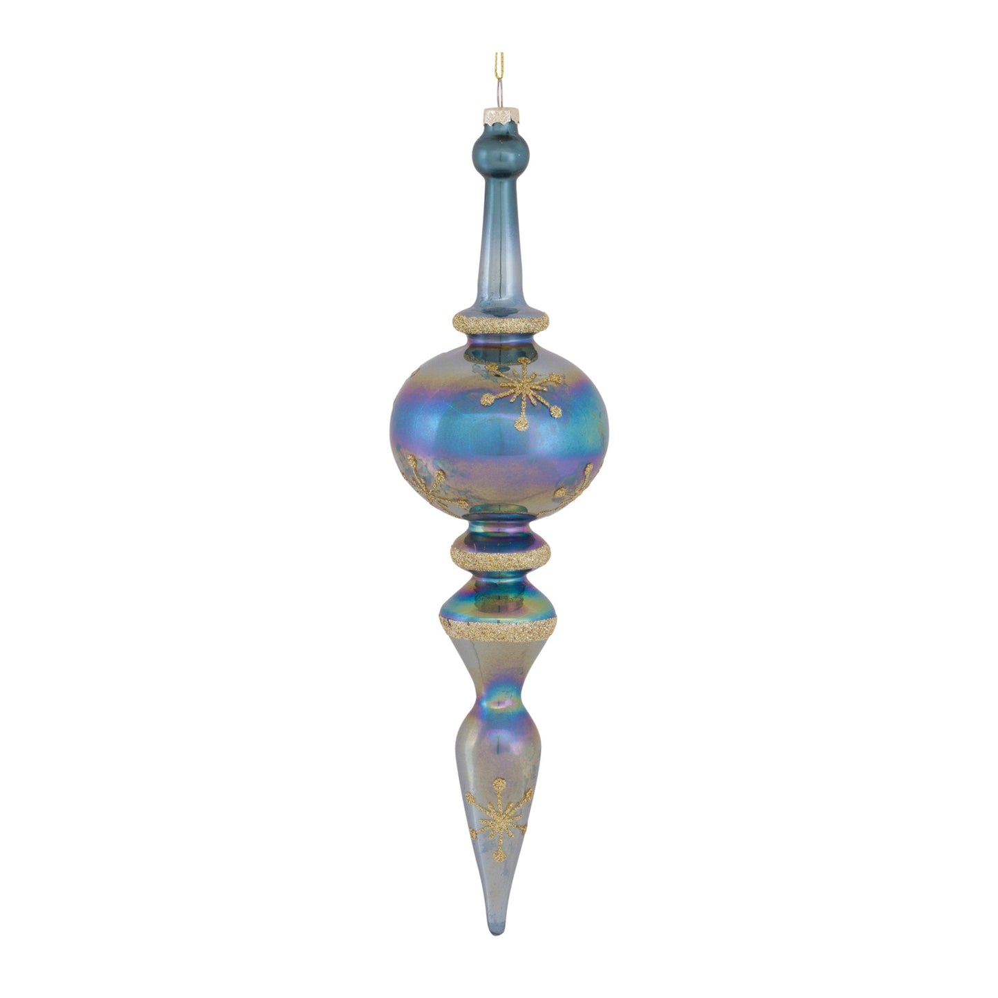 Irredescent Glass Finial Drop Ornament (Set of 6)