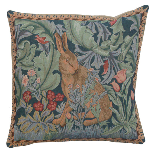 Rabbit as William Morris Left Large French Cushion