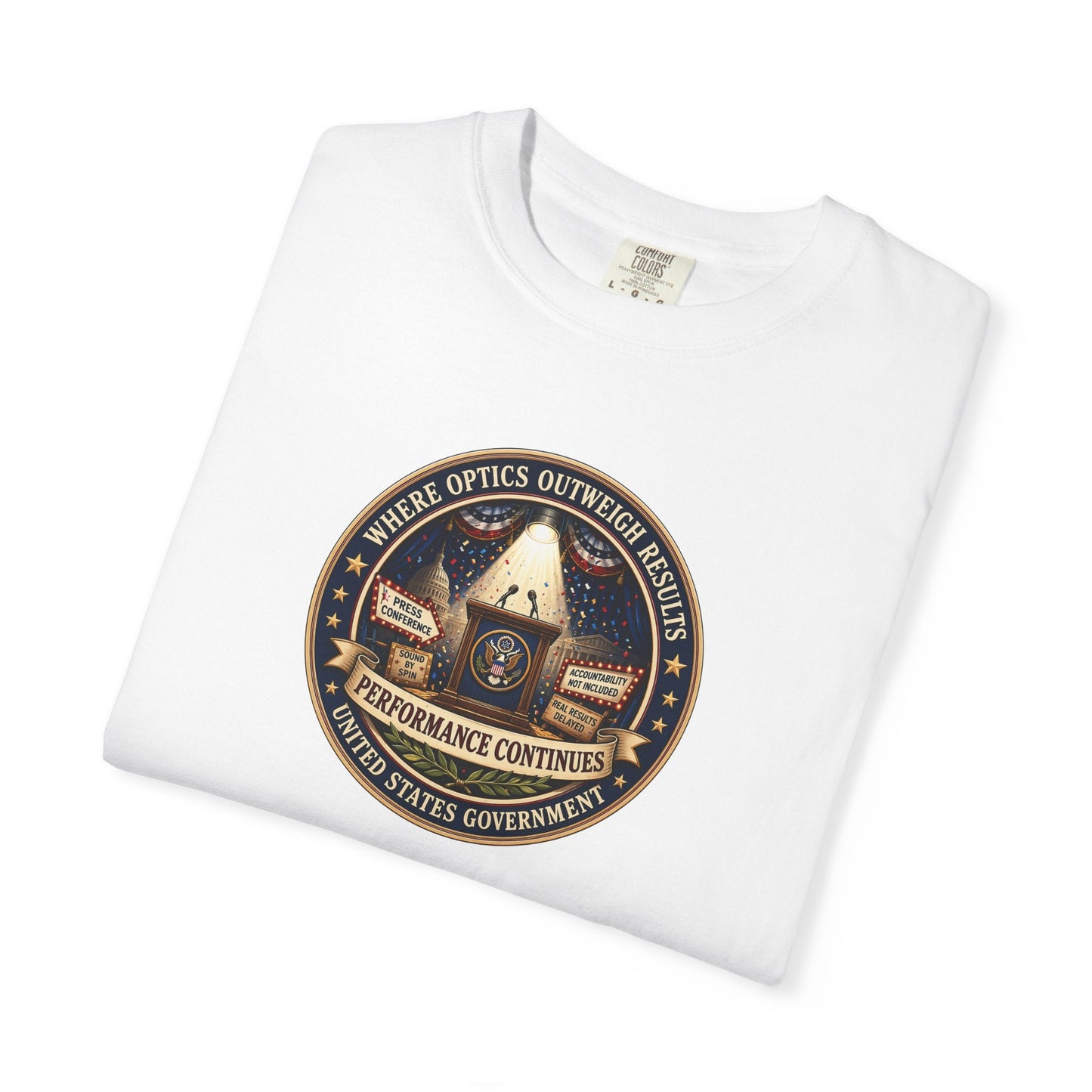 Where Optics Outweigh Results Graphic T-Shirt – Performance Continues Seal Tee