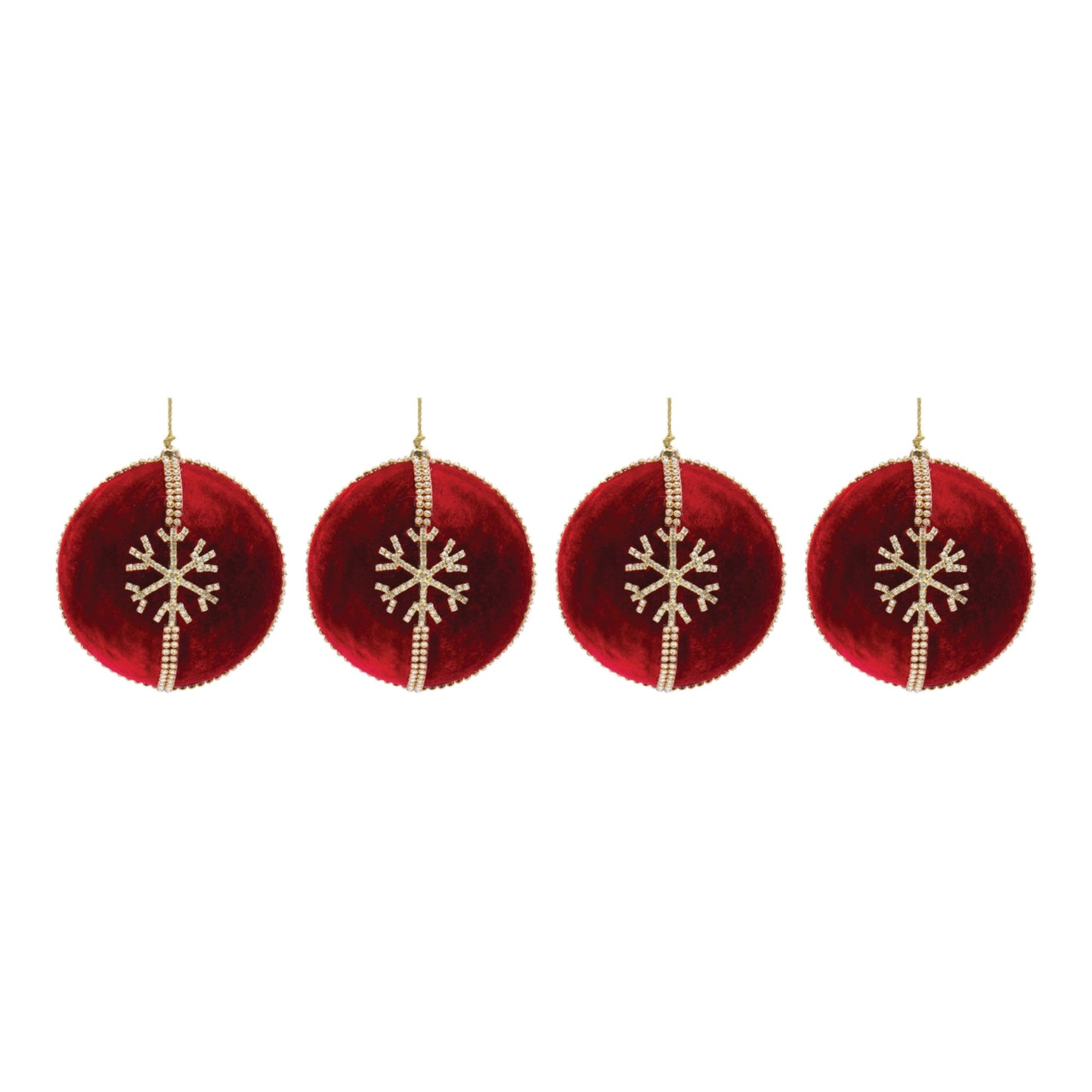 Jeweled Snowflake Ball Ornament (Set of 4)