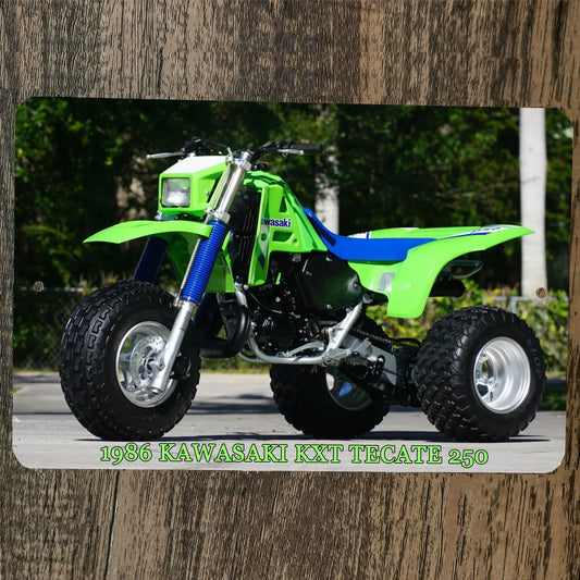 1986 Kawasaki kxt tecate 250 Off Road ATV 3 Wheeler 8x12 Metal Wall Sign