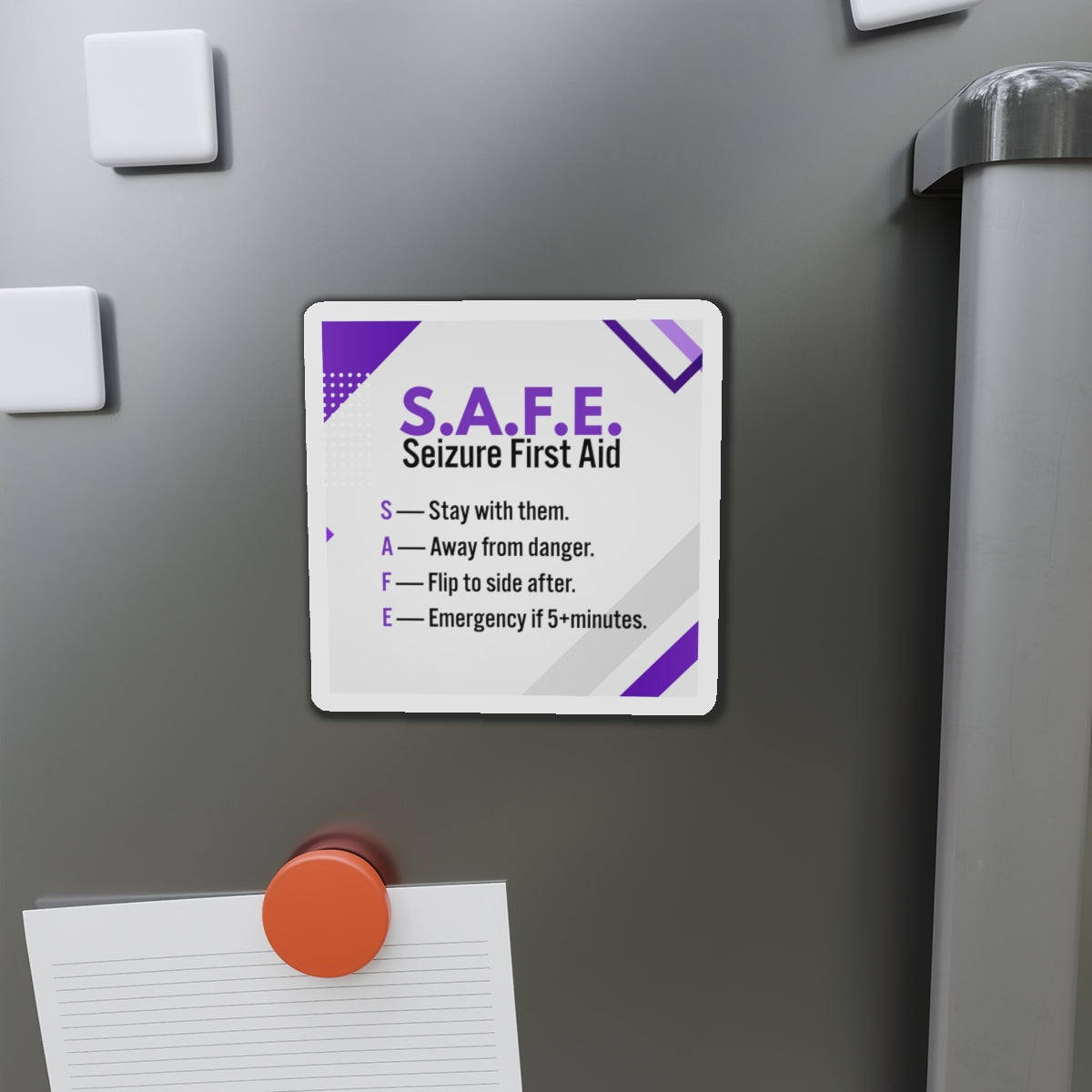 S.A.F.E. Seizure First Aid Magnet – Epilepsy Awareness Emergency Guide