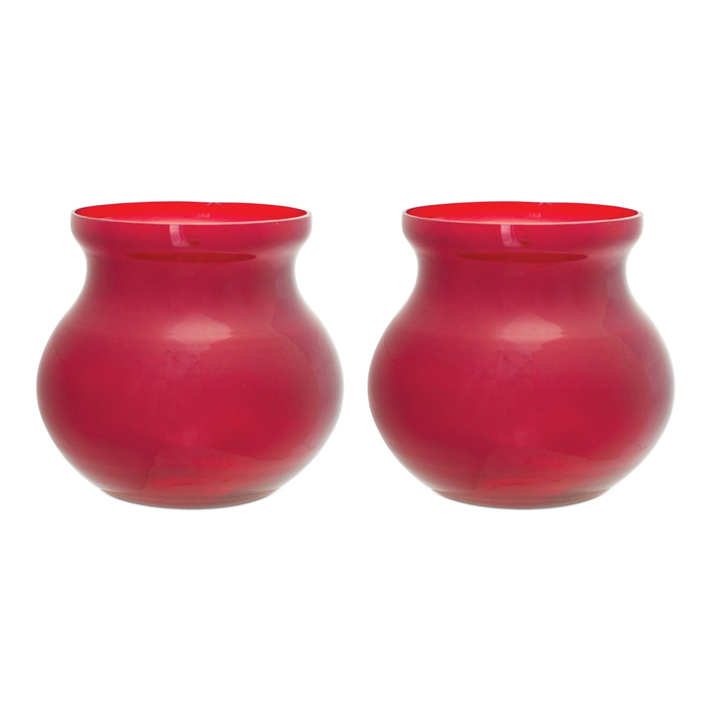 Red Glass Vase (Set of 2)