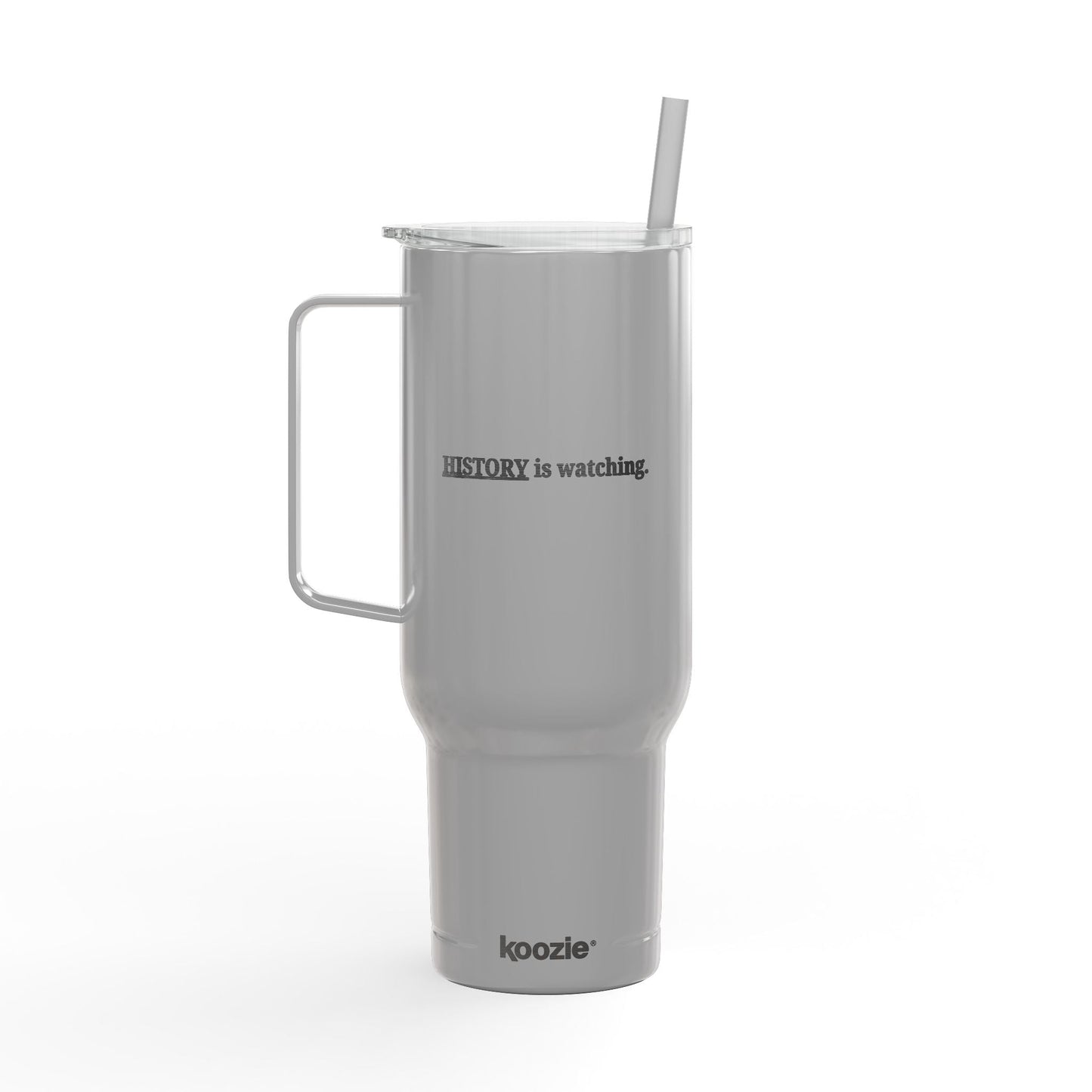 History Is Watching 40oz Insulated Tumbler – Engraved Travel Mug with Handle