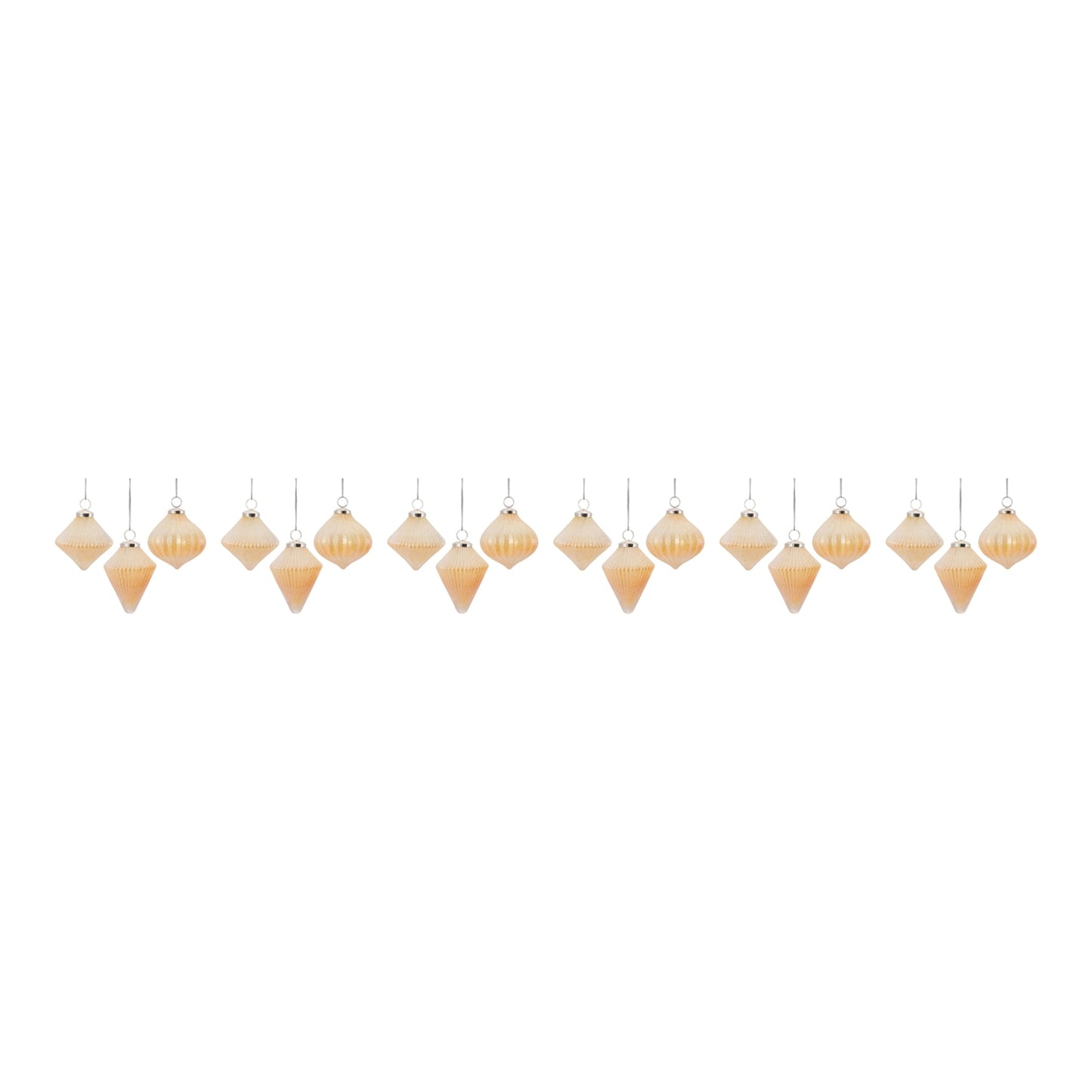 Ribbed Glass Ornament (Set of 6)