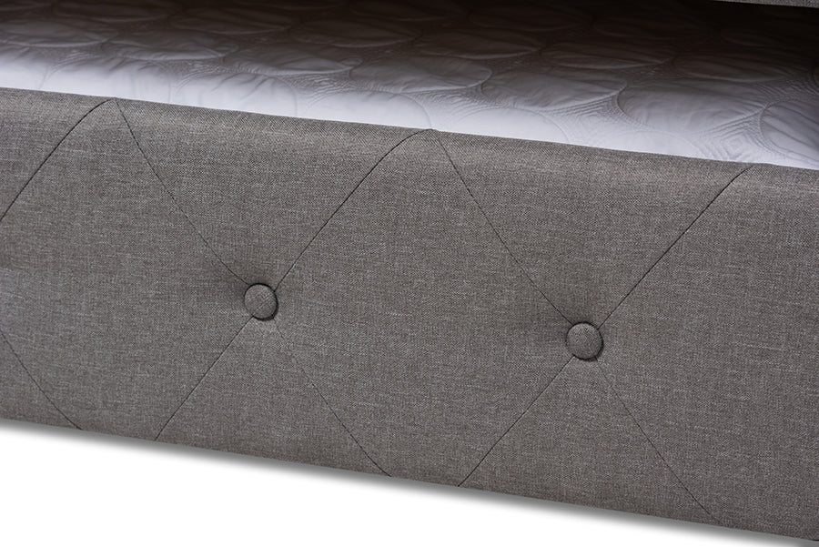 Baxton Studio Alena Modern and Contemporary Grey Fabric Upholstered Full Size Daybed with Trundle