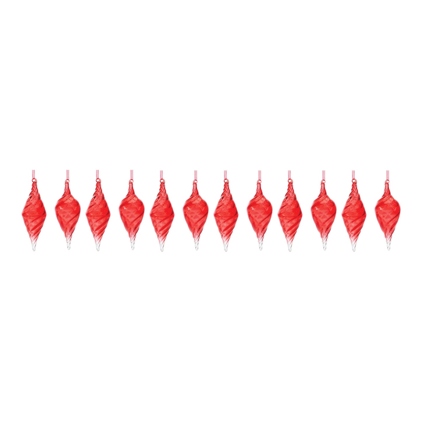 Swirl Glass Drop Ornament (Set of 12)