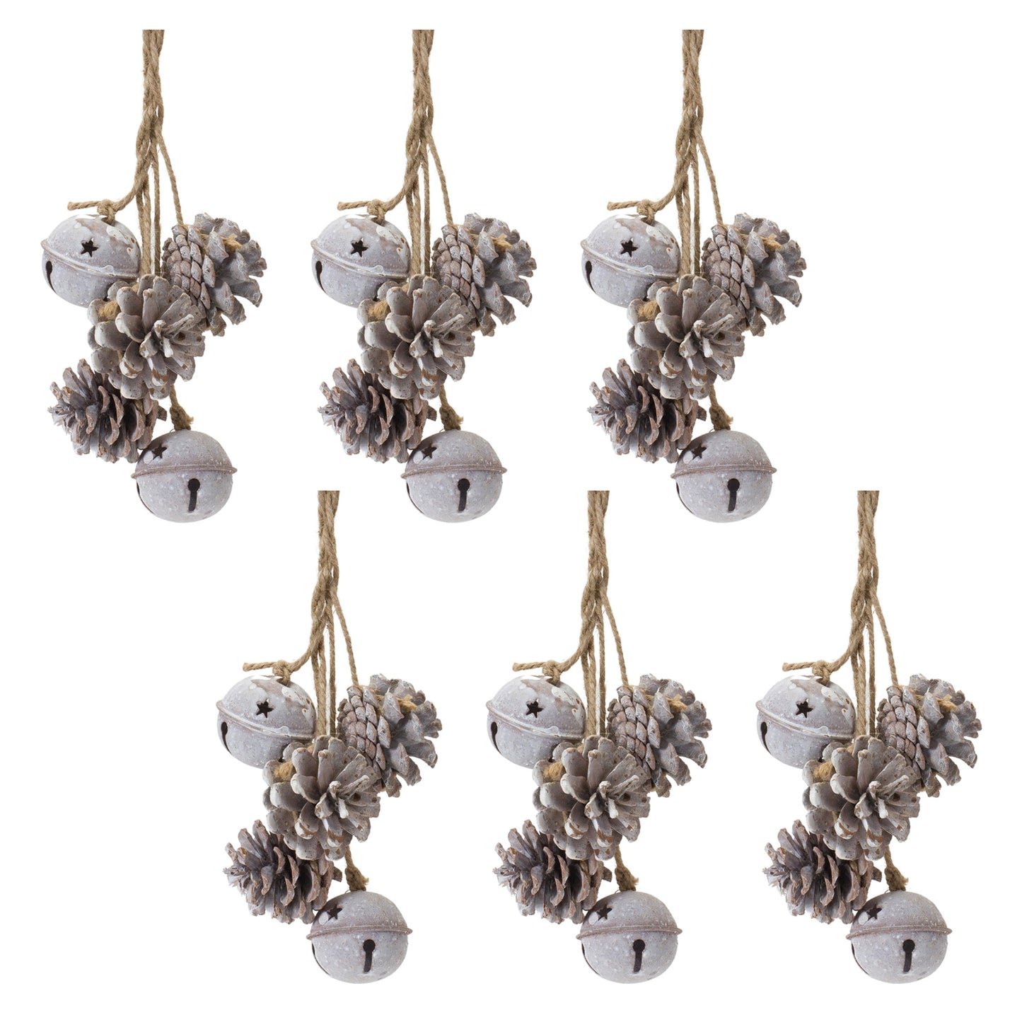 Bell And Pine Cone Ornament (Set of 6)