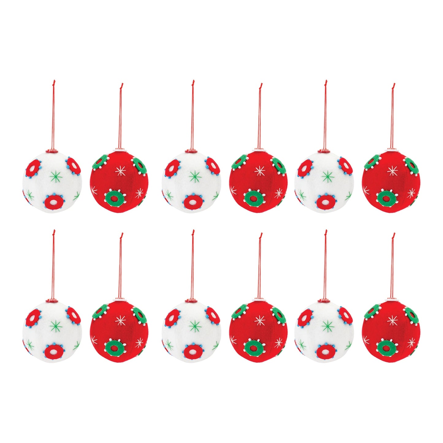 Whimsical Fabric Ball Ornament (Set of 12)