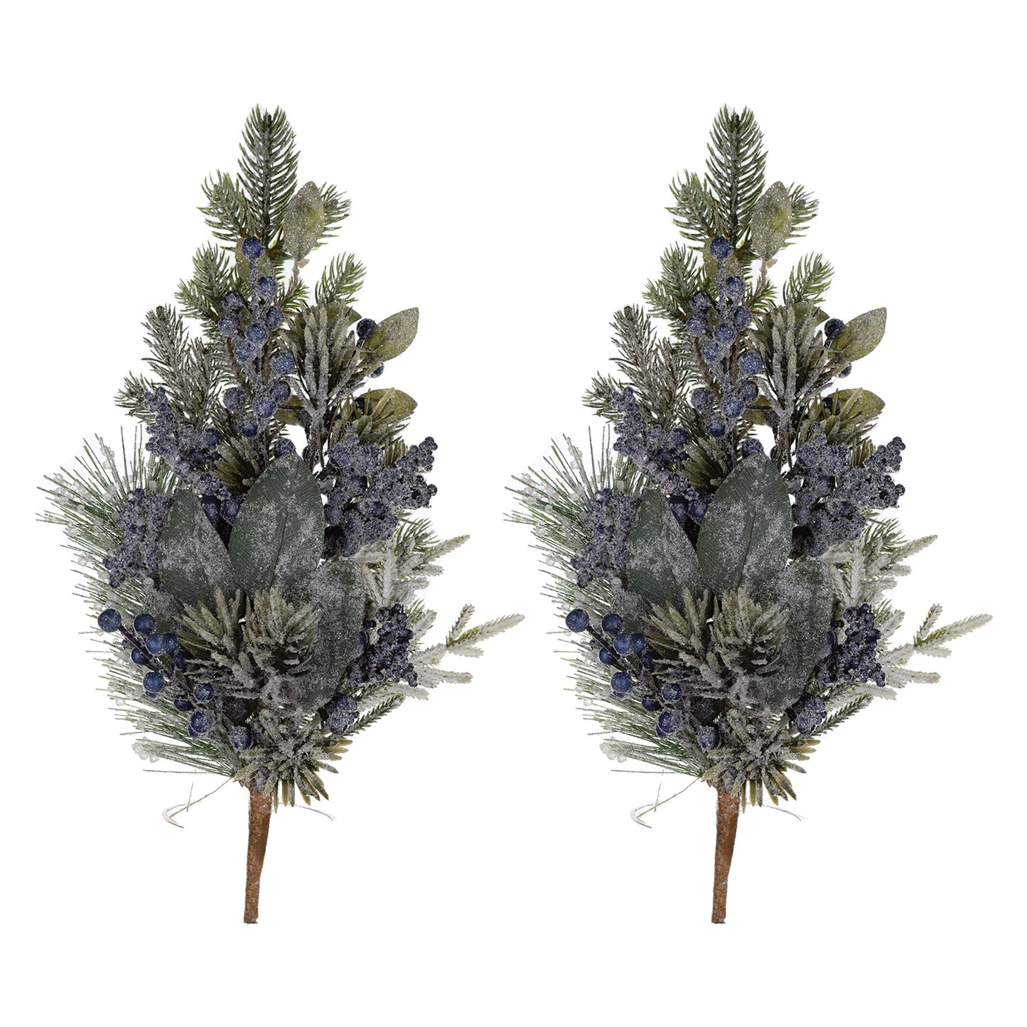 Frosted Blueberry Pine Spray (Set of 2)