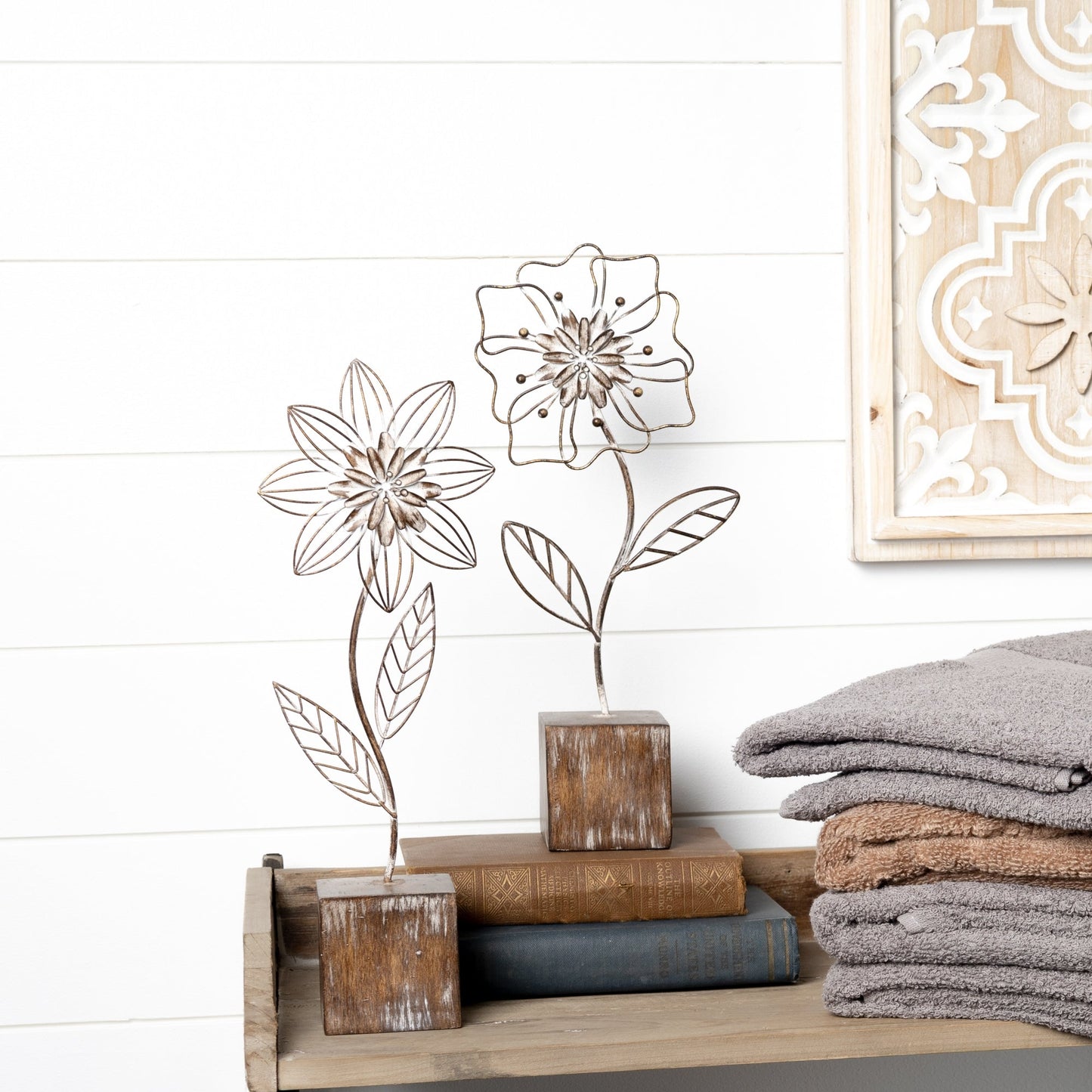 Metal Floral DŽcor (Set of 2)
