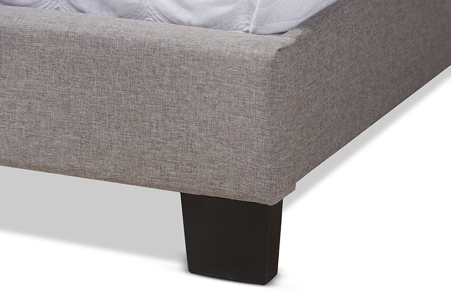 Baxton Studio Lisette Modern and Contemporary Grey Fabric Upholstered Queen Size Bed