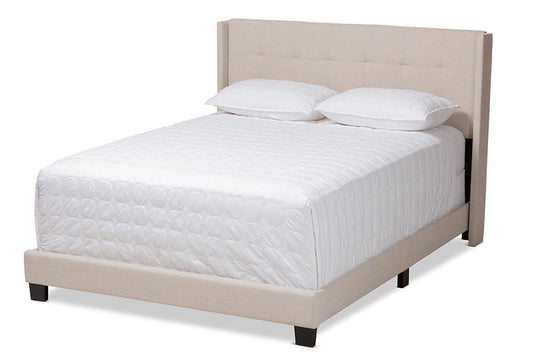 Baxton Studio Lisette Modern and Contemporary Beige Fabric Upholstered Queen Size Bed