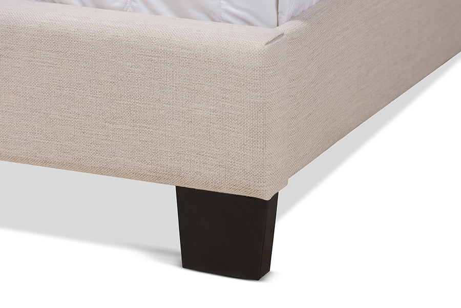 Baxton Studio Lisette Modern and Contemporary Beige Fabric Upholstered Queen Size Bed