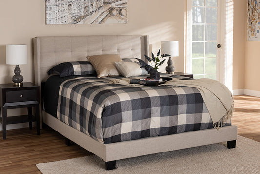 Baxton Studio Lisette Modern and Contemporary Beige Fabric Upholstered Full Size Bed