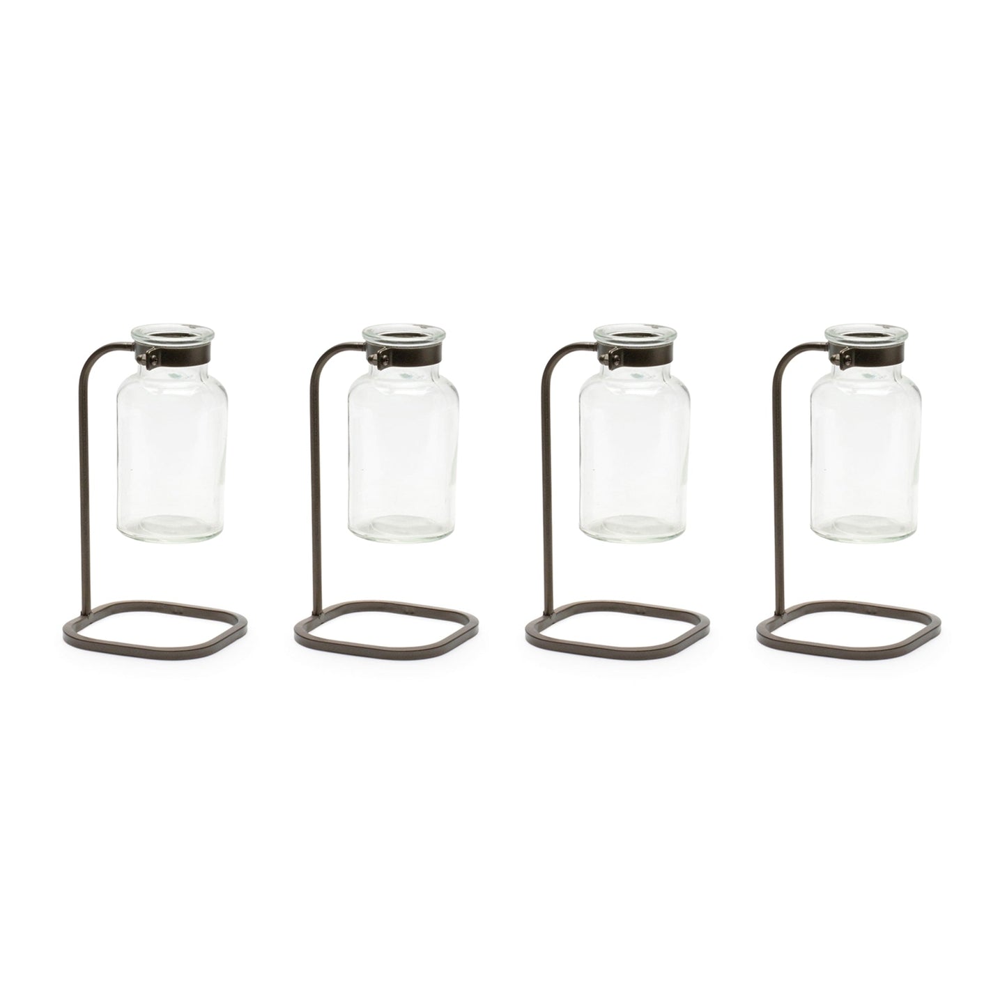 Bottle Vase in Iron Stand (Set of 4)