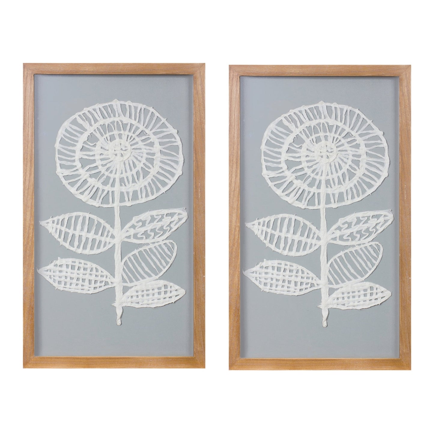 Framed Paper Mache Flower Wall Art (Set of 2)