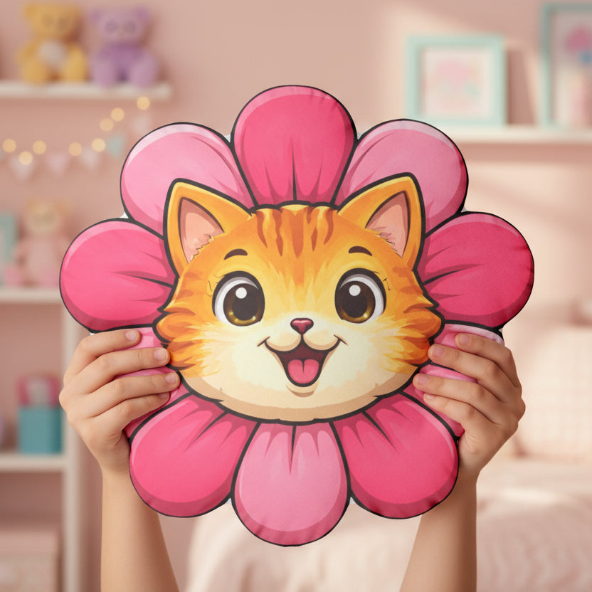 Flower Cat Pillow — Joy, Fully Activated