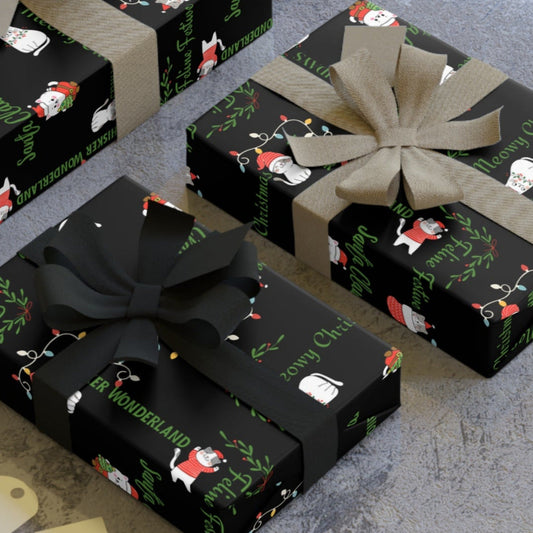 Cat Pun Christmas Gift Wrap Roll for Purr-fect Holiday Gift Giving