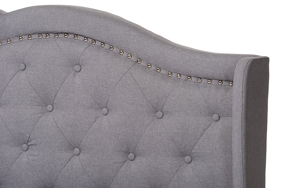 Baxton Studio Aden Modern and Contemporary Grey Fabric Upholstered King Size Bed