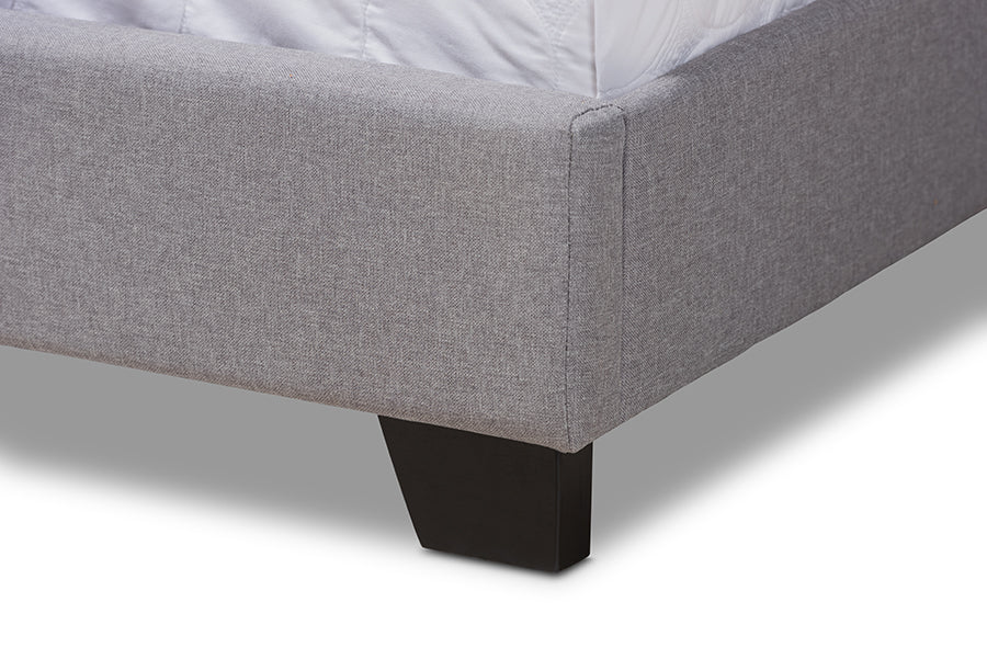 Baxton Studio Aden Modern and Contemporary Grey Fabric Upholstered King Size Bed