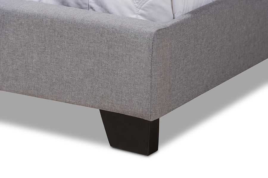 Baxton Studio Alesha Modern and Contemporary Grey Fabric Upholstered King Size Bed