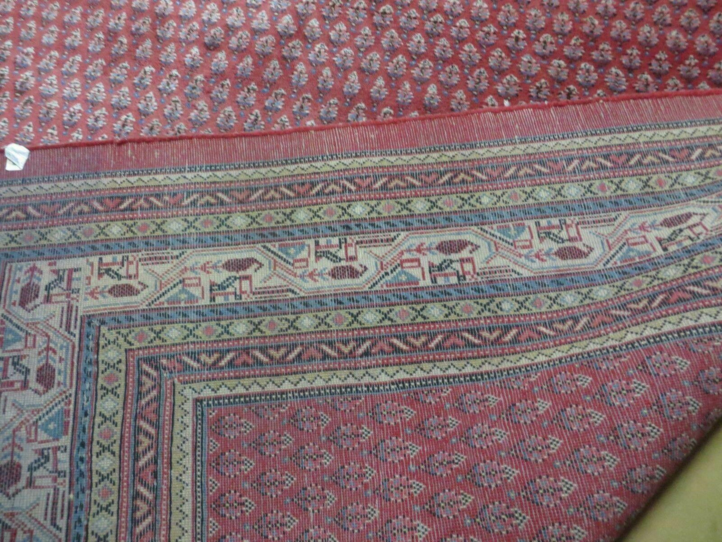 7' X 9' Vintage India Oriental Paisley Handmade Wool Rug Red Vegetable Dyes